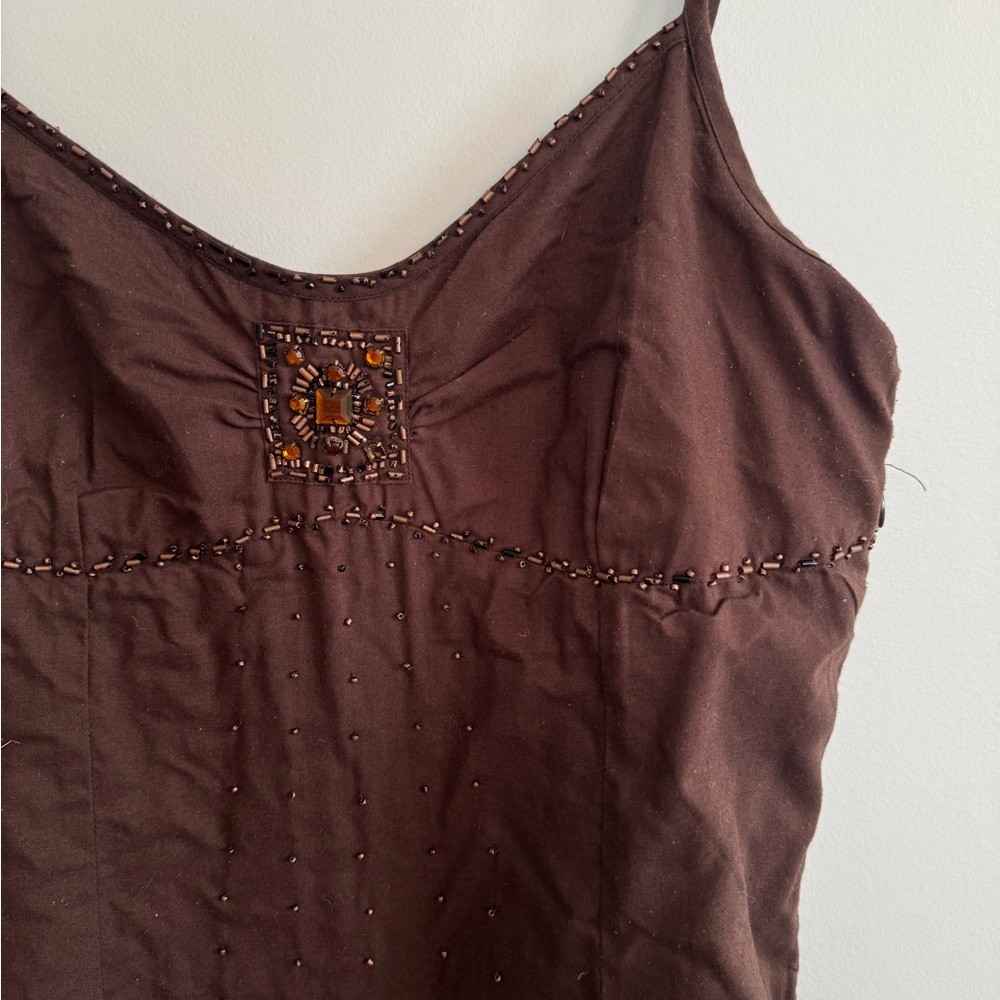 Point Zero Brown Beaded Dress - Picture 2 of 6